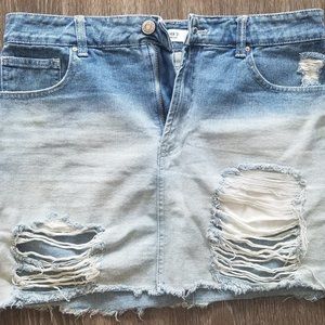Forever21 Distressed Denim Skirt